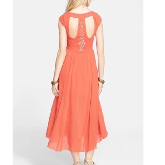 NWOT Free People Embroidered Hi-Lo Maxi Dress - Picture 3 of 7